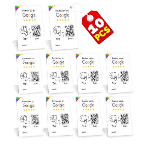 Google Review Stand (10 PCS) - NFC Tap & QR Card