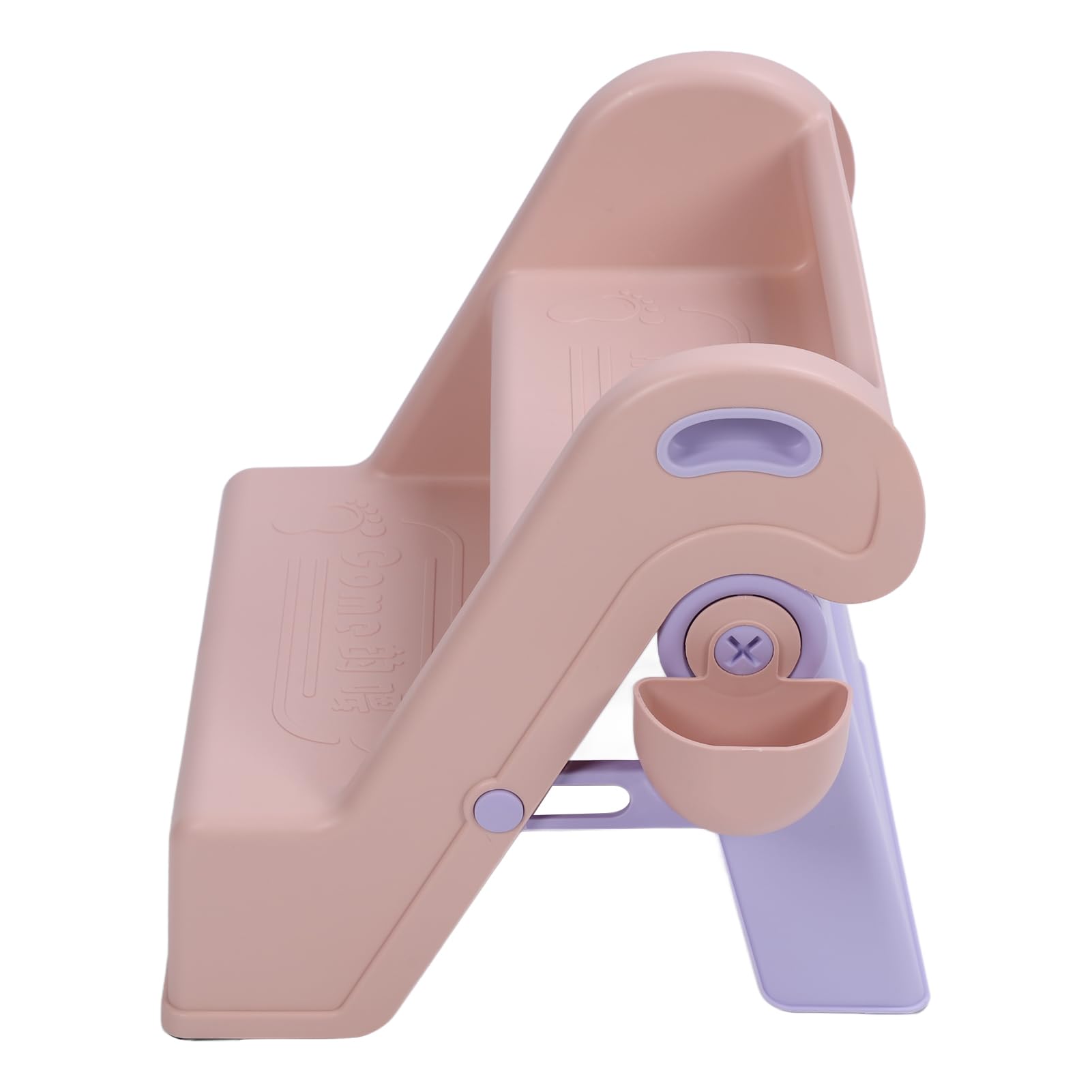 Sgabello da Bagno per Bambini a 2 Gradini con Cestini Laterali per L'addestramento Al Vasino Sgabello per Gradini per gli Oggetti Essenziali dei Bambini Materiale: Plastica (Rosa)