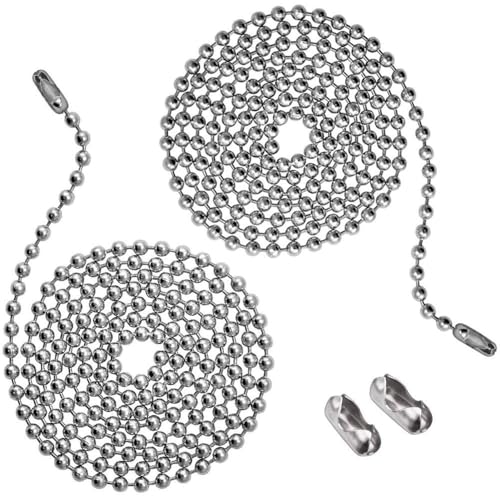 Image of GANPUB 2 Pcs Silver Pull Chain String Extension With Connector For Ceiling Fan Light Fixture Light Bulb Switchs Chain Extender1 Meter Length Ceiling Fan Light Fixture Accessories