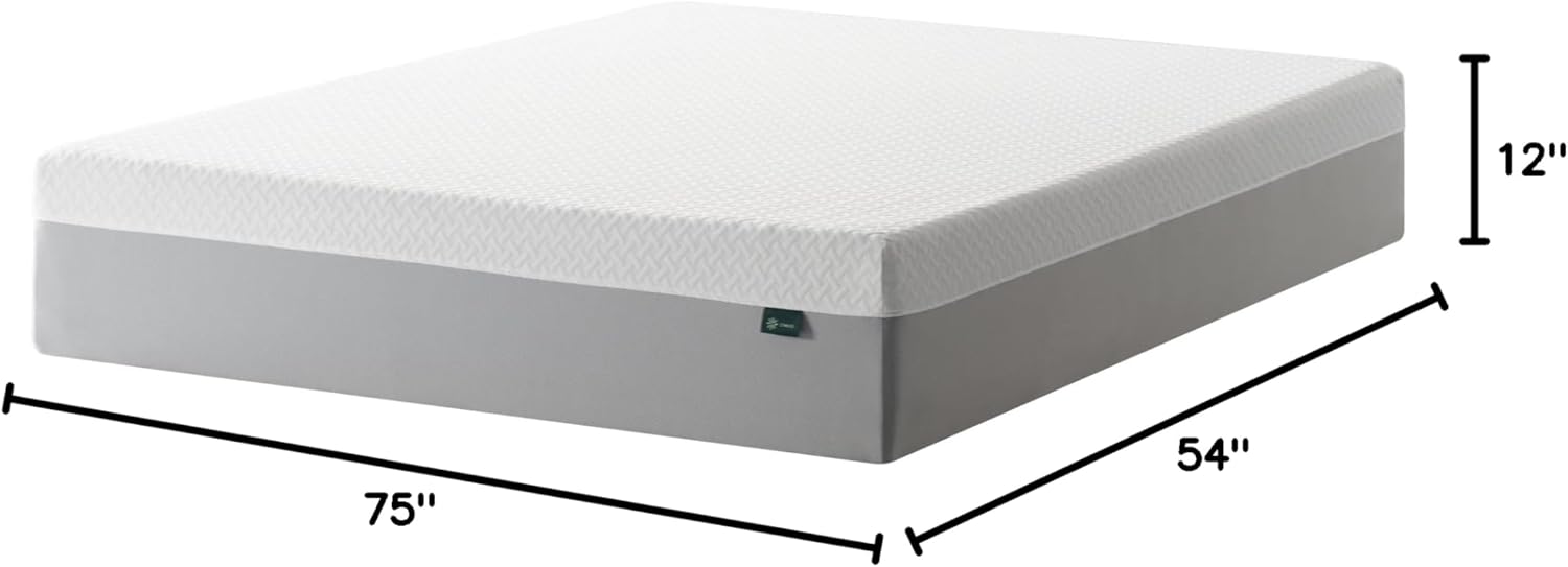 ZINUS 12 Inch Green Tea Essential Memory Foam Mattress [New Version], Full, Fiberglass Free, Medium Feel, Breathable Airflow Memory Foam, Certified Safe Foams & Fabric, Mattress in A Box White Full 12" Green Tea New Small Box image 2 of 11 B0CSJY2DVJ