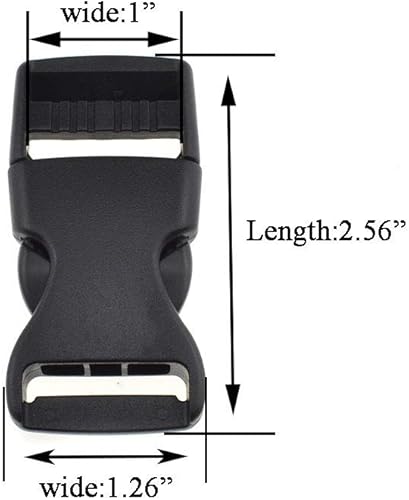 Miniatura 2 de Hao Pro Hebilla de liberación lateral rápida plana de 1 pulgada de ancho, paquete de 8 clips ajustables de un lado, broches de presión de plástico