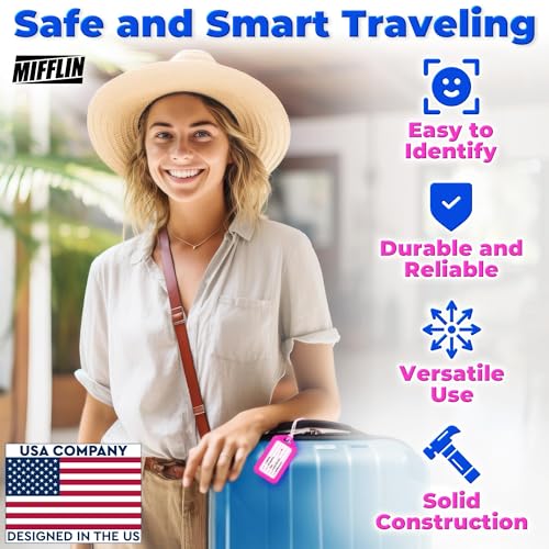 Mifflin-USA 6 Pack Durable Luggage Tags