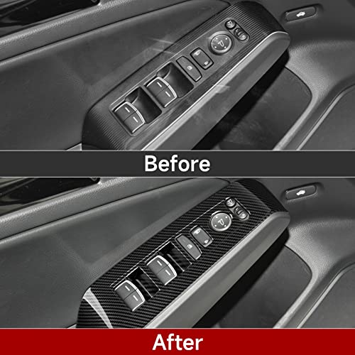 Image of Car Window Lift Control Switch Decals for 2022 2023 2024 2025 2026 Honda Civic 11th Gen Accessories ABS Carbon Fiber Interior Stickers