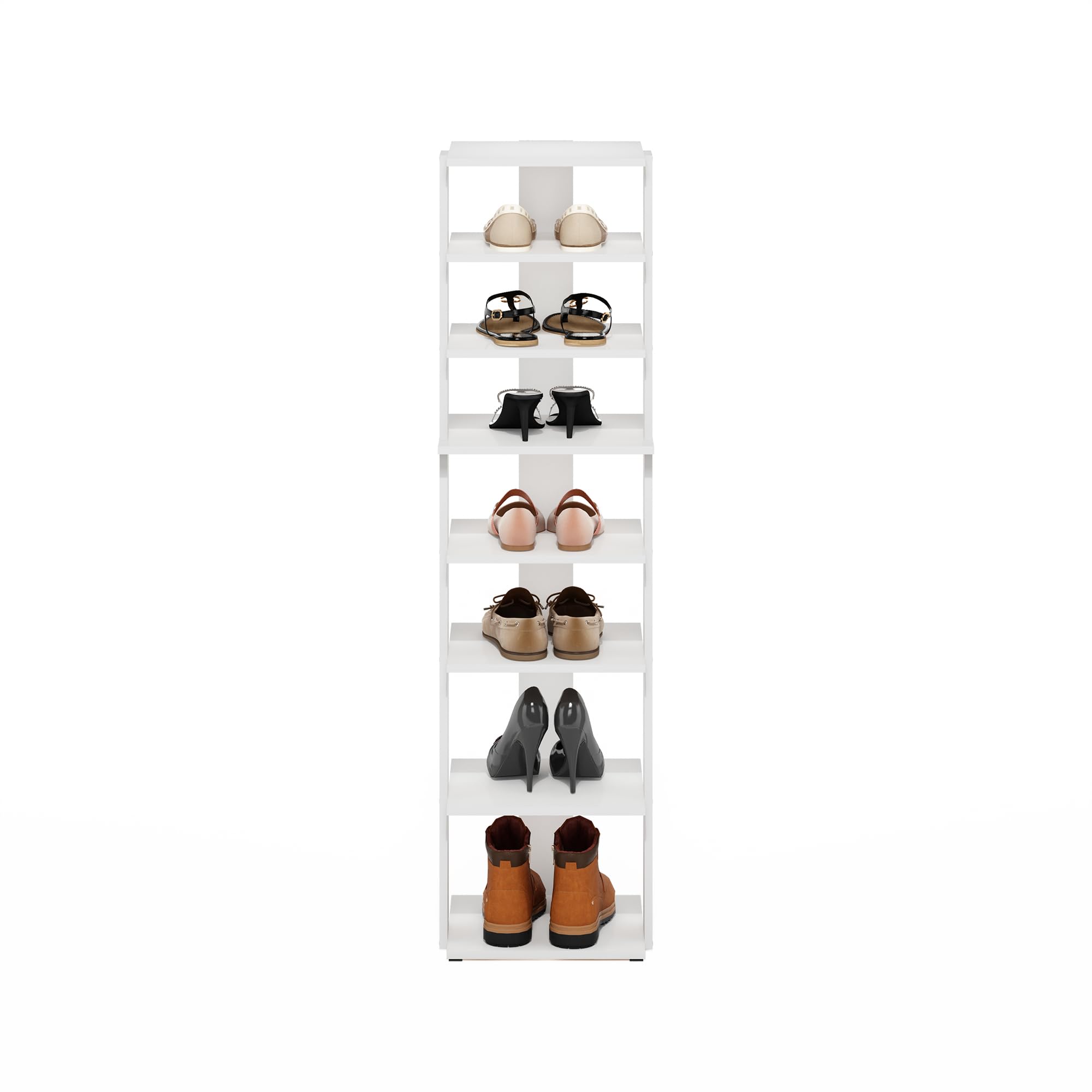 Furinno Compact Torre portascarpe 9 ripiani, Pino Ambrato