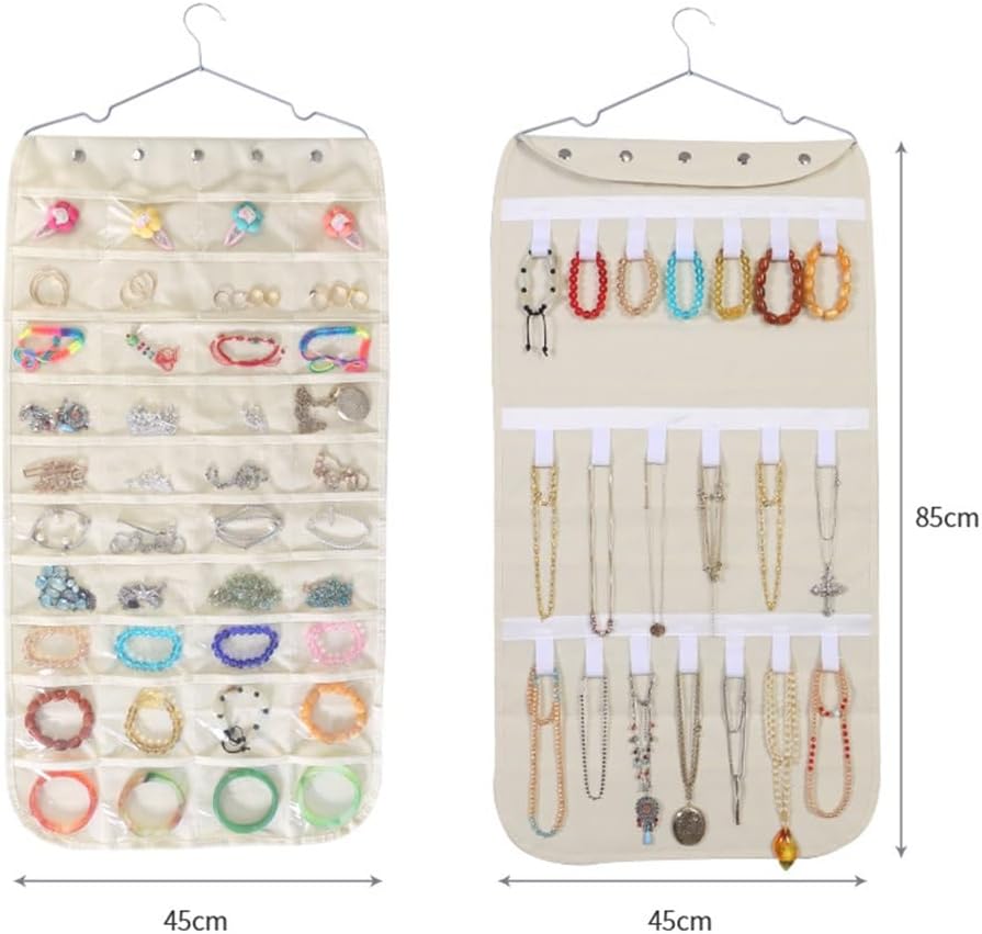Wall Pocket, Transparent, Hanging Storage Pocket, Accessories, Storage Pocket, Jewelry Storage Bag, Ultra Large Capacity, Double-Sided Storage, Necklaces, Rings, Earrings, Small Items, Bulk Organization, Hanger Included