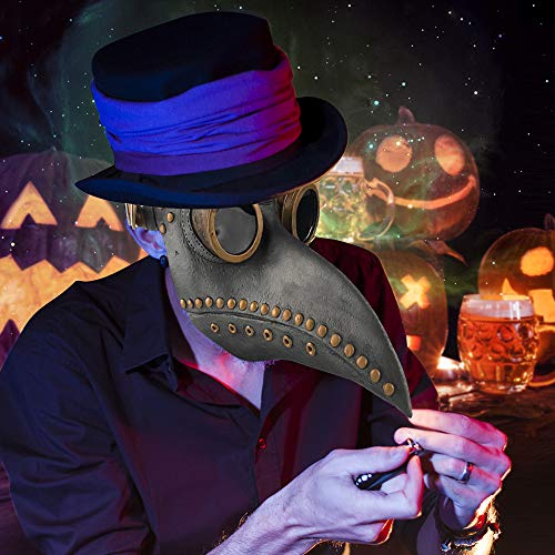 mewmewcat Máscara de pássaro da praga Máscara de Halloween Nariz longo Máscara de bico de pássaro Bo