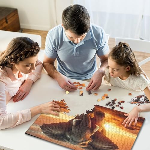 Puzzle de 1000 piezas para adultos con un majestuoso elefante en la sabana al atardecer 6