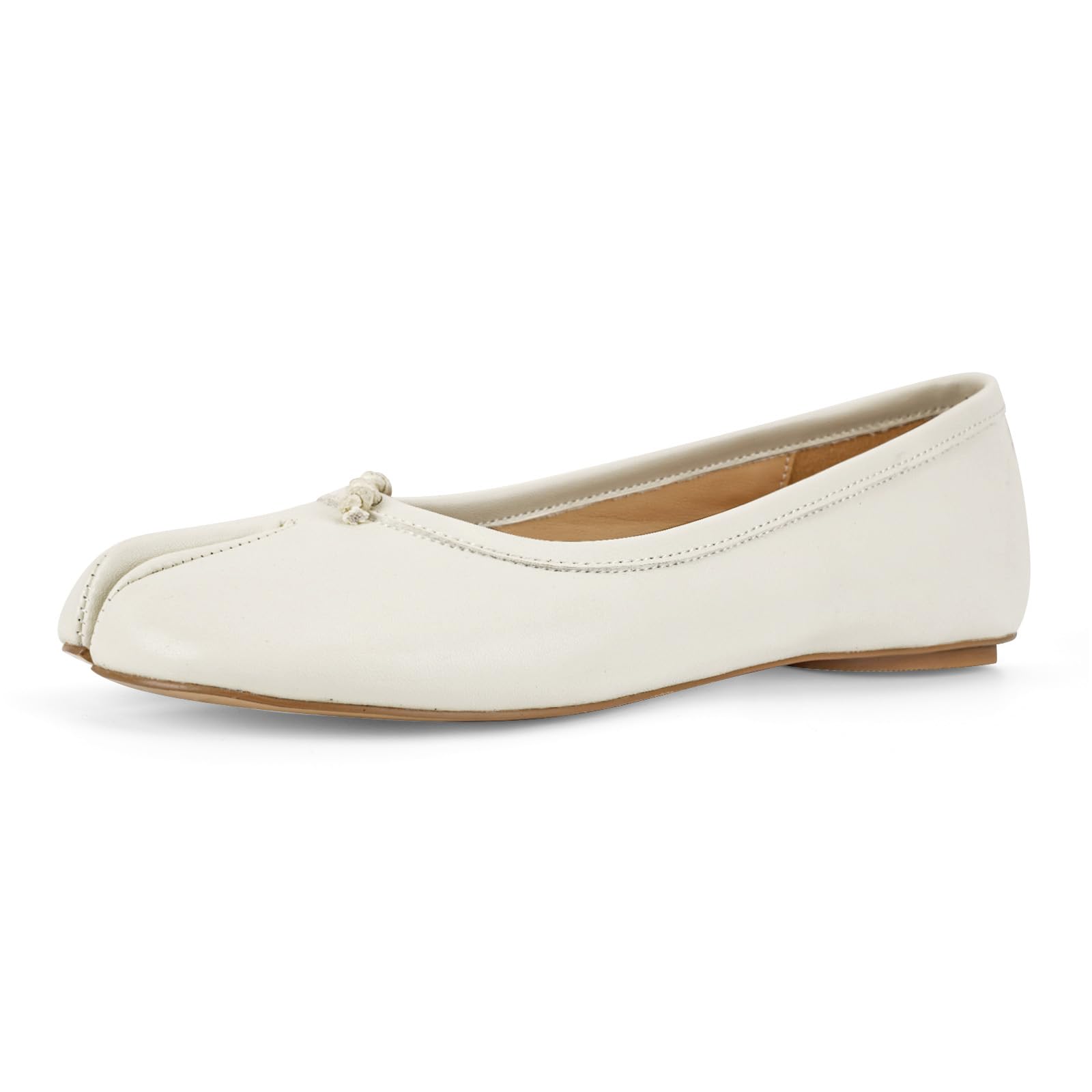 POYOIOR Tabi Shoes Women Split Toe Shoes Wide Width Ballet Flats Comfort Casual Work Shoes for Women Office