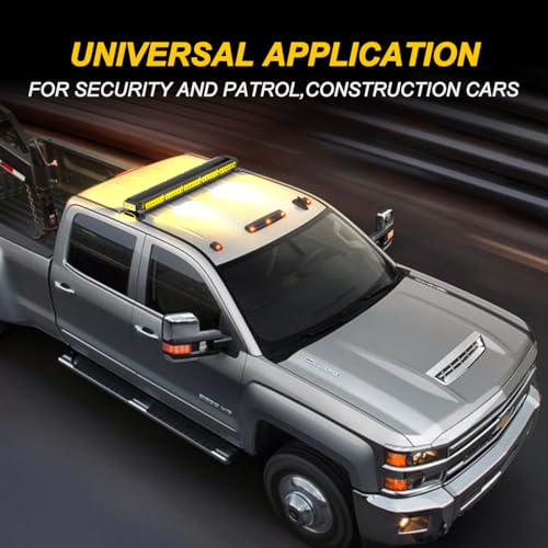 Image of 38 Inch Led Strobe Flashing Light Bar Amber Emergency Warning Safety Lights for Trucks Construction Vehicles