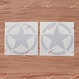 2 Pack Reflective White, 4 Inches - Army Star WW2 Decal Sticker Vinyl - fit for Jeep Toyota Ford Chevy 02121
