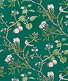 Green Floral Peel and Stick Wallpaper Vintage Flower and Bird Wallpaper Removable Wallpaper Self...