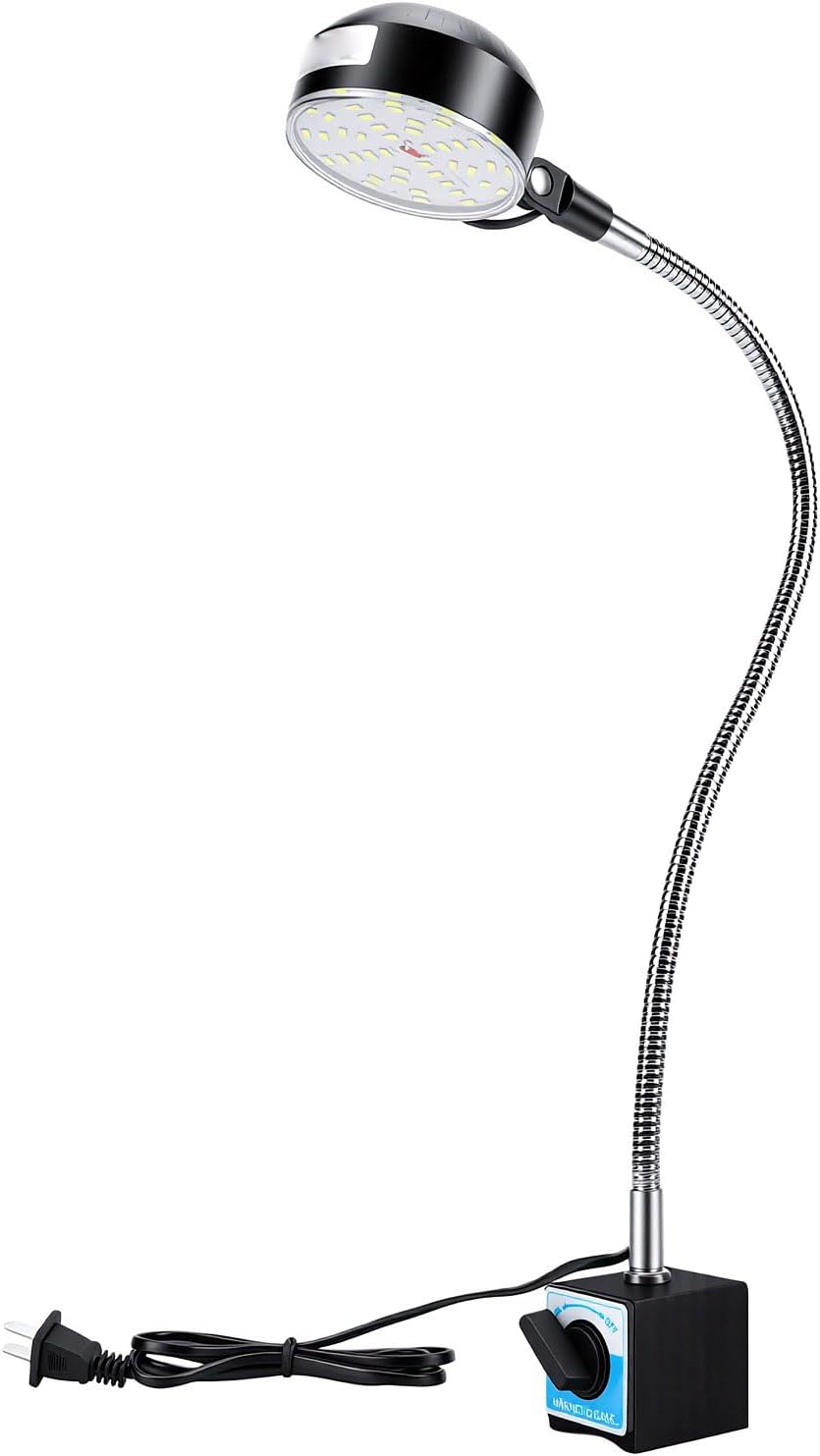 banapoy Magnetic Work Light, 44 Beads Magnetic LED Work Light with Flexible Gooseneck and Base, 360 Lathe Sewing for Bench, Sewing Machine, Grill (abs+metal)