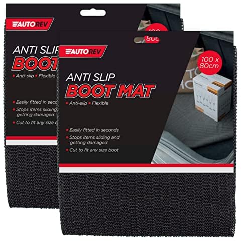Black 2x Anti slip Car Boot Liner Anti Slip Mat 100x 80cm - Non Slip Rubber Matting - Shelf Drawer Liner - Kitchen Drawer Liner | Rug Underlay ideal for Car Storage And Car Accessories Cover