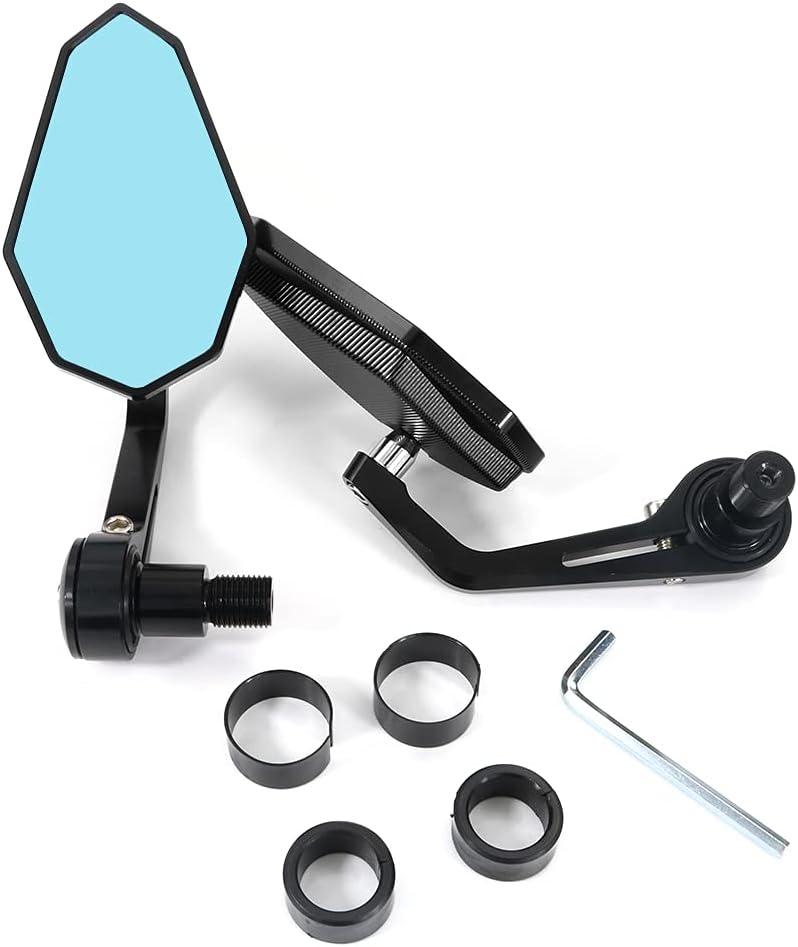 Xitomer Motorbike Bar End Mirrors Fit for YZF-R125 MT-09 FZ-09 MT-125 2014-2021 MT-07 FZ07 2013-2021 XSR900 /XSR700 2018 2019 2020 2021 FZ1/FZS1000 Fazer Rear View Mirrors Side Mirrors (Black)