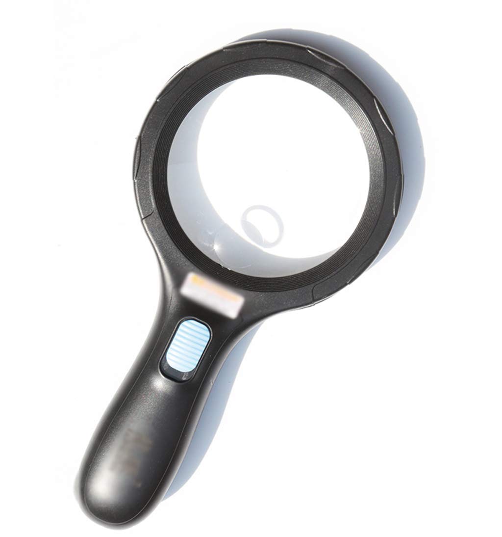 Loupe à la main CRODY avec 10 LED et double lentille HD 5X 10X pour lecture
