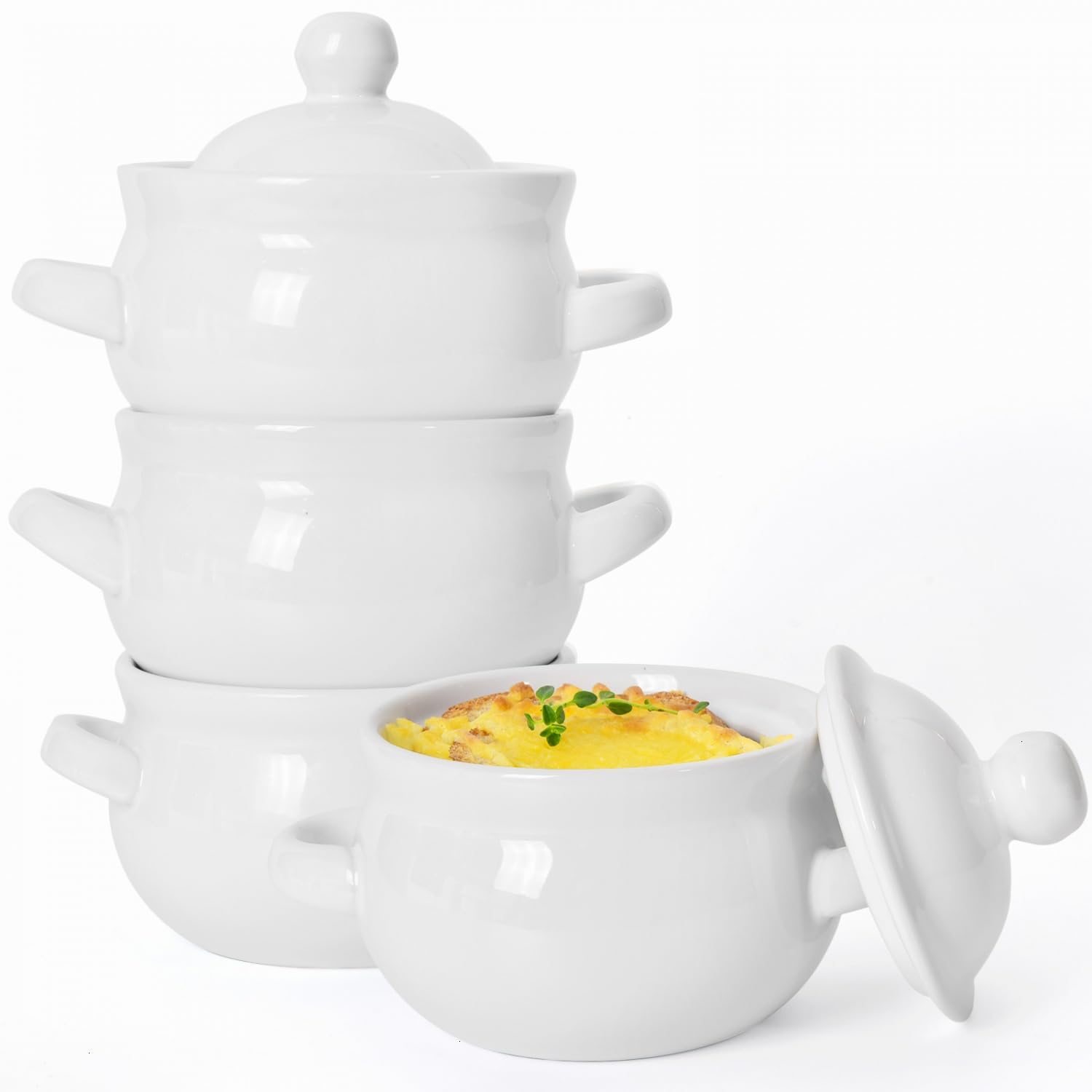 Amazon.com | Vumdua French Onion Soup Bowls with Handles and Lids