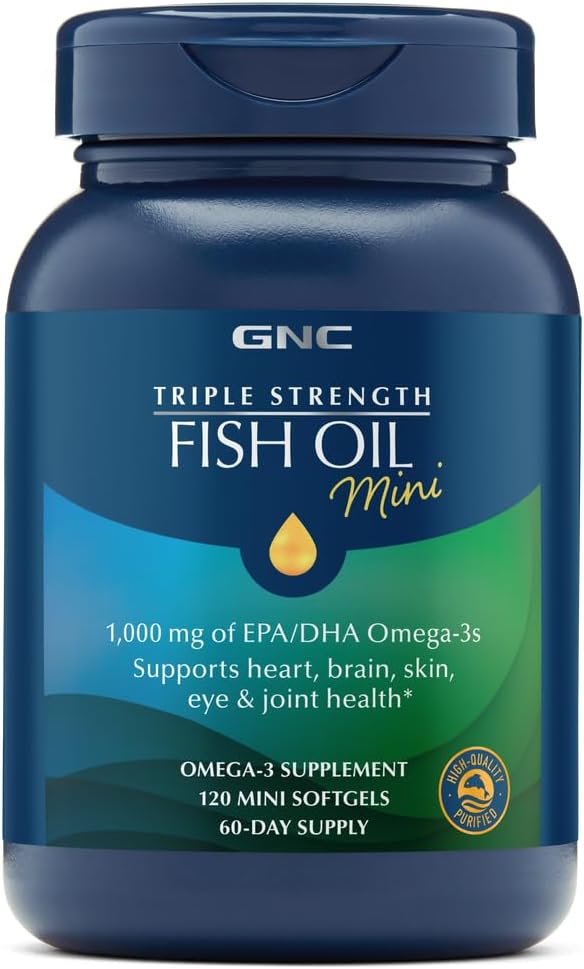GNC Triple Strength Fish Oil Mini,120 Mini Softgels