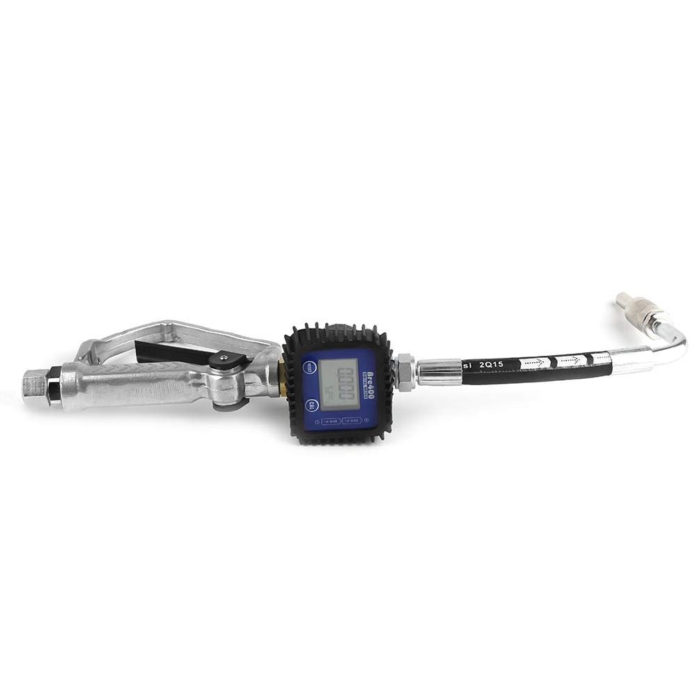 Boquilla de Medidor de Válvula de Control de Aceite Digital, Pantallas LCD 1-35l/min 1500Psi 100Bar Boquilla Lubricante Aceite Combustible Servicio Pesado Boquilla Llenado Pistola con Medidor de Flujo