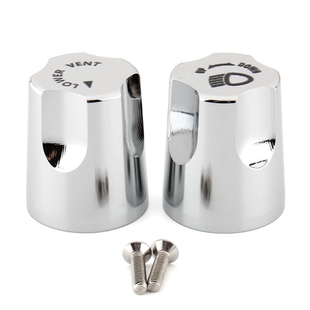 Perillas de ajuste de subida/bajada de faros cromados Cubierta de aluminio para motocicleta para GL1500 88-00