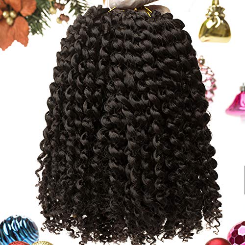Passion Twist Hair 6 Packs Water Wave Synthetic Crochet Braids for Passion Twist Braiding Hair Bohemian Curl Hair Extensions (6PCS Passion Twist Hair 8Inch, 4#)