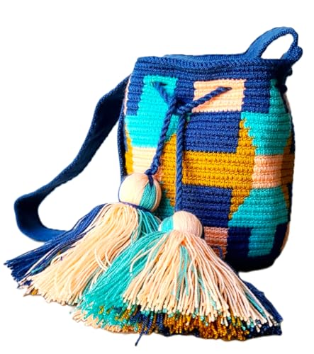 Terra Fusion Wayuu - Bolso pequeño | Bandolera | Morning Moon, Rosado