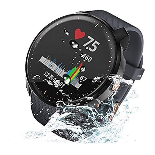 Compatible for Garmin Vivoactive 3 Music Waterproof Protective Case Soft TPU Plated Screen Protector Cover Scratch-Proof All Around Screen Cover Bumper Shell for Garmin vivoactive 3 Music (Black)