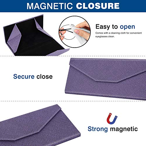 Image of MoKo Foldable Glasses Sunglasses Case, PU Portable Eyeglass Case for Men Women