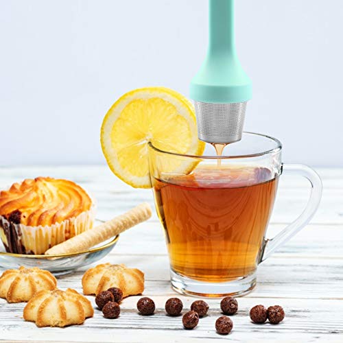 Infusor de té de malla extrafina y acero inoxidable con mango de silicona 7