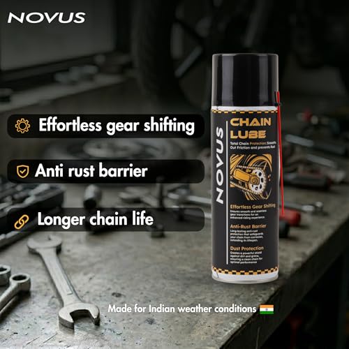 Image of Novus Bike Chain Maintenance Kit - Chain Lube 500ml + Chain Cleaner 500ml + Chain Cleaning Brush + 350gsm Microfibre Cloth | All-Weather | O, X Ring Safe |