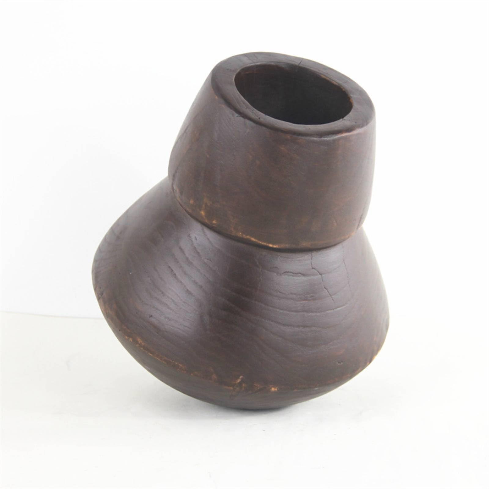 Dekorative Vase Holzvase Blumenvase Tischvase – Minimalistische Silhouette mit Retro-Charme Und Sichtbaren Ästen Und Narben für Wohnzimmer Hotel Homestay Fotografie, Color to 1