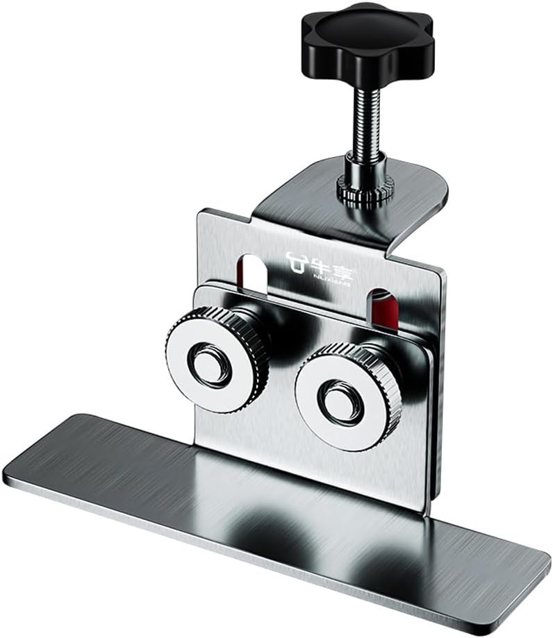 Cabinet Door Installation Positioner, Quick-Install Cabinet Door Installation Tool Mounting Jig for Most Cabinet Doors Attaching Hinges, Adjustable Aluminium Alloy Door Installation Clamp 1pcs