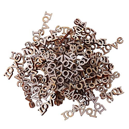 Buzhi 100 Pcs Letter Love Wooden Embellishments,Wooden Script Words Wooden Love Cutout Ornaments Wooden Letters"Love" Unfinished Wood Word For Home Decoration #TOP4