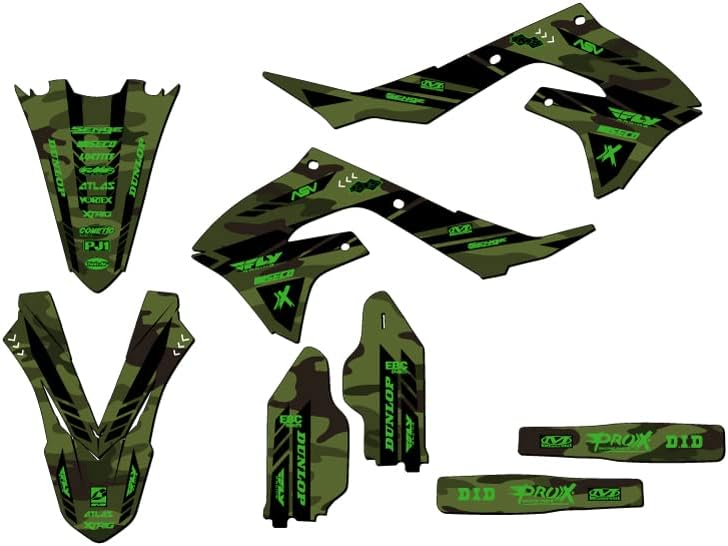 2019-2023 KX 450 Apache Grey Senge Graphics Complete Kit with Rider I.D. Compatible with Kawasaki