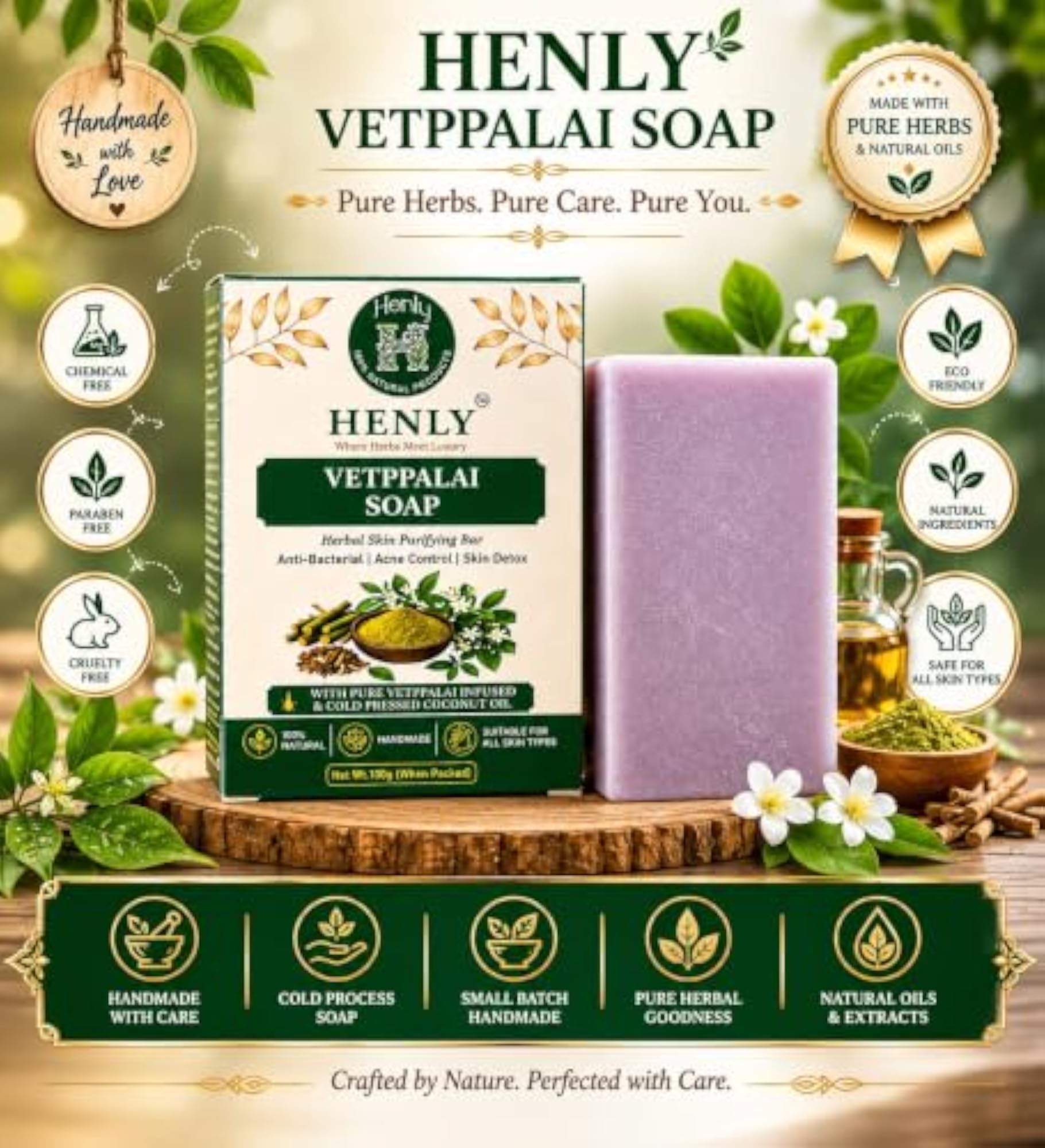 Vetpalai Herbal Handmade Skin Care Soap