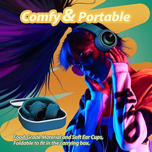 Iclever Magic Switch Headphones For Kids Teens Bluetooth, Premium Sound, 45Hour Playtime, Safe Volume Mode, Built-In Mic Light Up Kids Bluetooth Headphones For Tablets, Smartphones (Vintage Green) #TOP6