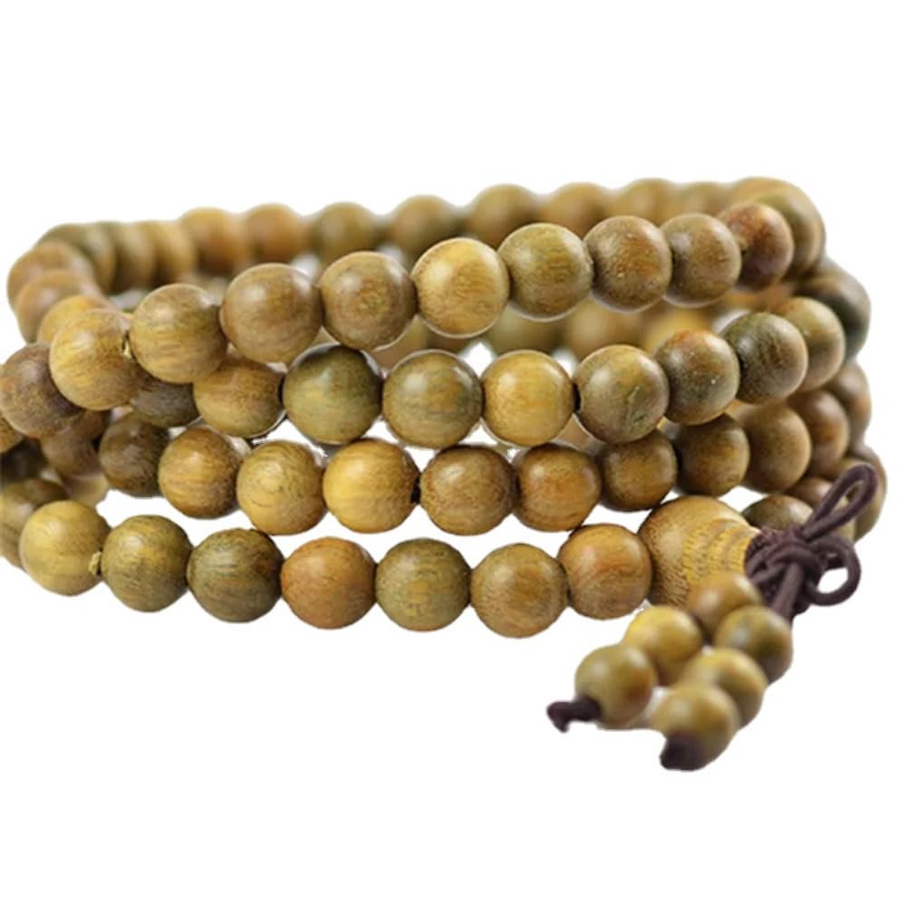 Bracelet en bois de santal vert perles naturelles 108 mala pour l'harmonie intérieure - 5