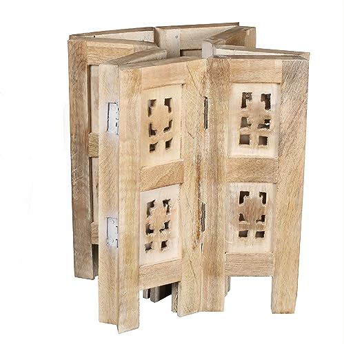 Round Side Table,Small Table, Round End Table,Side Table, Side Tables Living Room,End Table,Altar Table, Carved Side Table,Wood Accent Table,Carved Wood Table 12" Round Top X 12" High White Wash #TOP5