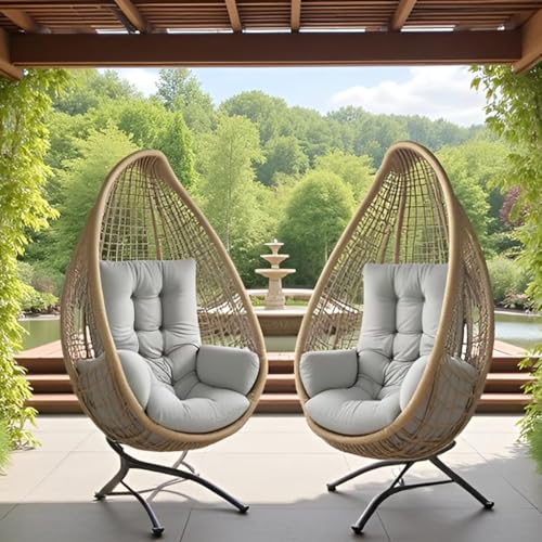 Cojín para silla de columpio de exterior con mullido mullidas almohadas laterales 5