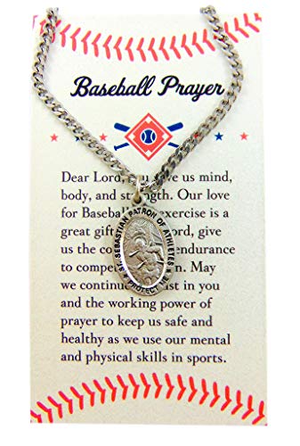 Westmon Works St Sebastian Pewter Medal Saint Gift Set with Baseball Prayer Card Boxed