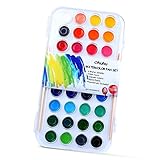 Ohuhu Fundamentals Watercolor Set, 36 Assorted Water Color Pan Set W/ 2 Paintbrushes