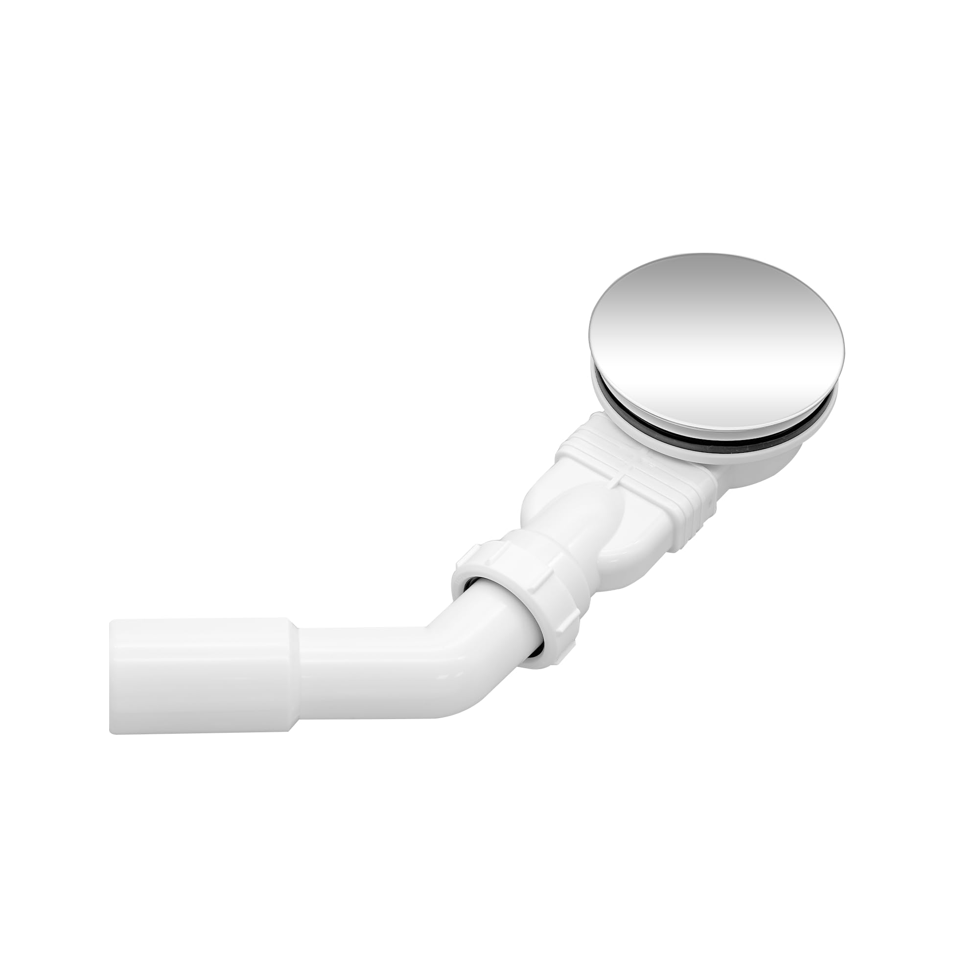 SONNI 90 mm Duschablaufset, ABS + Edelstahlabdeckung, Ablaufset, Duschwannenablauf, Haarsieb