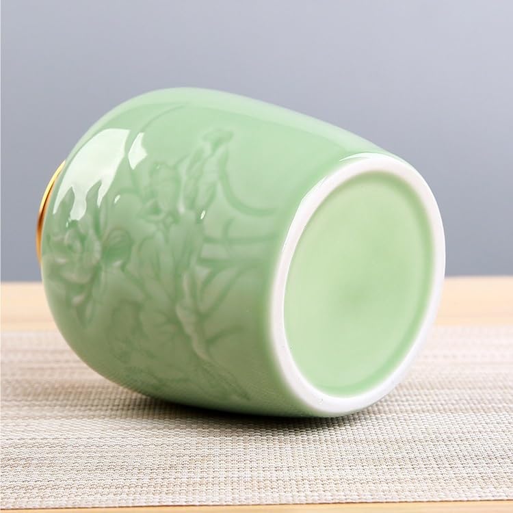 Pojemnik na herbatę, pojemnik ceramiczny, Herbata Celadon, puszka z czarną herbatą, zielona herbata, słoik zamknięciem, butelka na leki, ceramiczna, pojemnik herbatę