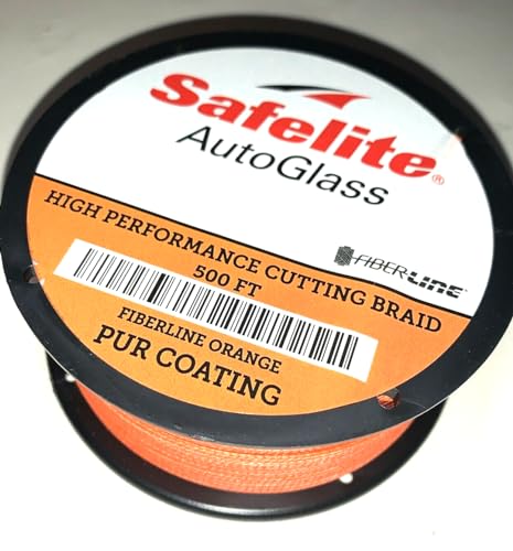 Safelite Auto Glass Cutting Line Braid High Performance Fiber Line 500 feet | Orange | Premium Quality Cutting Line for Precision Windshield Removal | Strong and Reliable Tool for Professionals