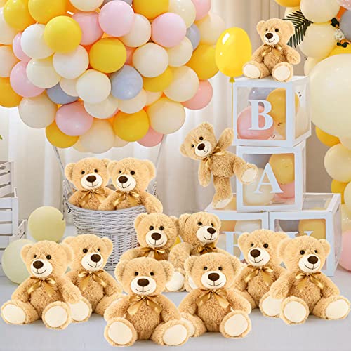 Maogolan Bulk Teddy Bears, 12 Packs Bulk Stuffed Animals, Small 13.8 Inch Plush Teddy Bear Toys Gift For Boys Girls Birthday Party (12 Brown) #TOP3