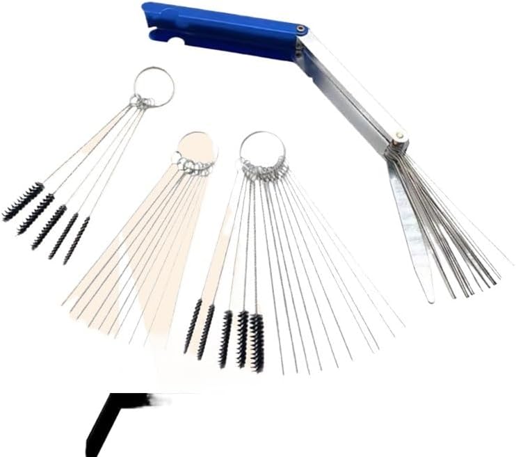 Applicable to Carburetor Carbon Dirt Jet Remove 13 Cleaning Needles 15 Brushes Tool Kit For Automobile Motorcycle ATV Welder Carb Chainsaw(Needle-1Set)