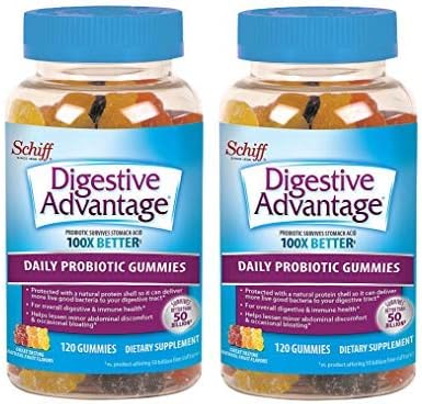 Probiotic Gummy for Adults, Digestive Advantage, Gluten-Free, Survives 100x Better, Assorted Fruit Flavors, Supports Digestive Health (240 Count)