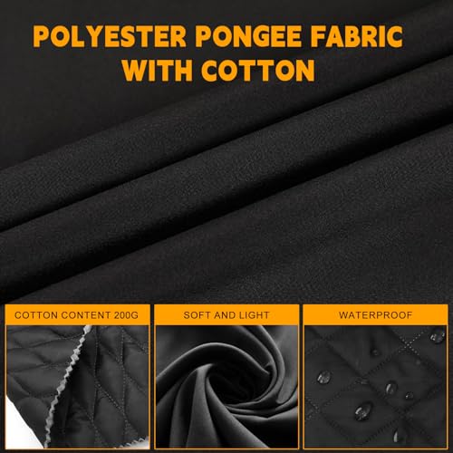 78in Horse Blanket, Rugged Waterproof Pongee Fabric, 200g Midweight Stable Turn Out Blanket, Black - Image 3