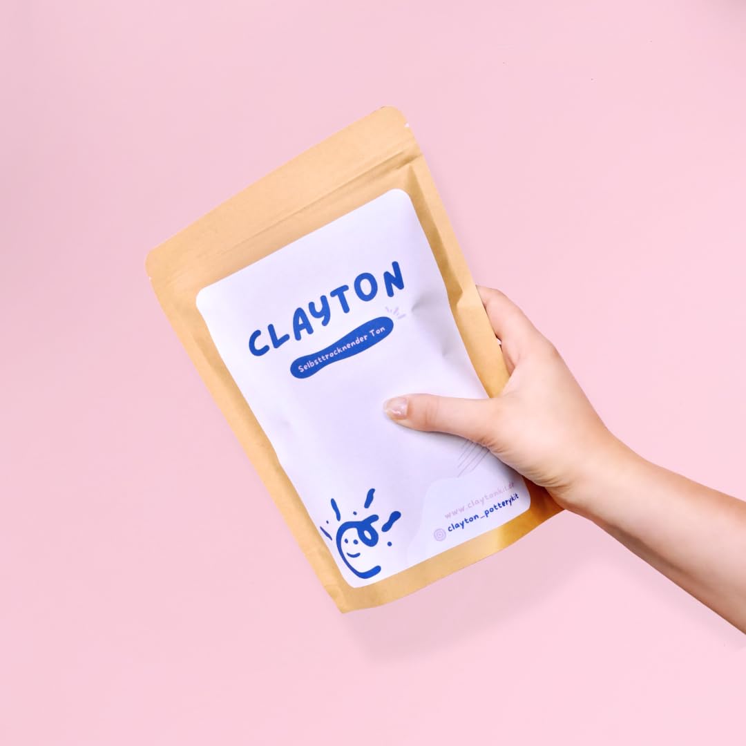 ClaytonKit Töpferset für Anfänger | Komplettes Starter Kit, Mit Ton, Farben & Werkzeug, Kreativset