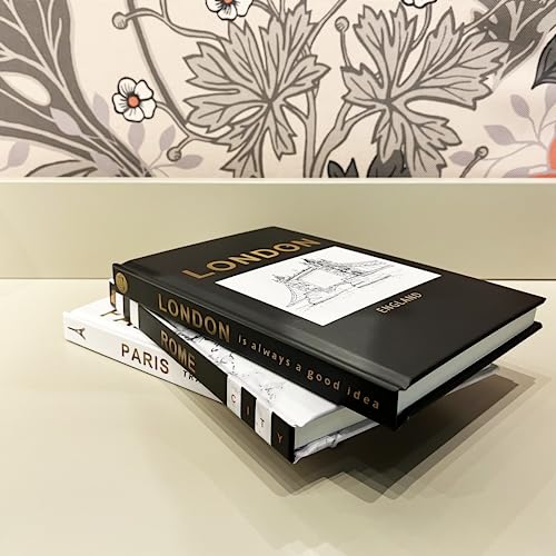 3 Stück Mode Dekorative Buch, Modern Dekorativ Bücher, Dekorative Gefälschte Buch für Wohnkultur, Bücherregal, Couchtisch, Display Regale, Wohnzimmer (Paris/London/Rome)