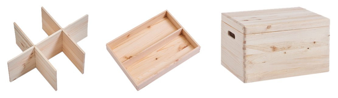 Caisse en bois massif 40 x 30 cm Zeller au design épuré et robuste